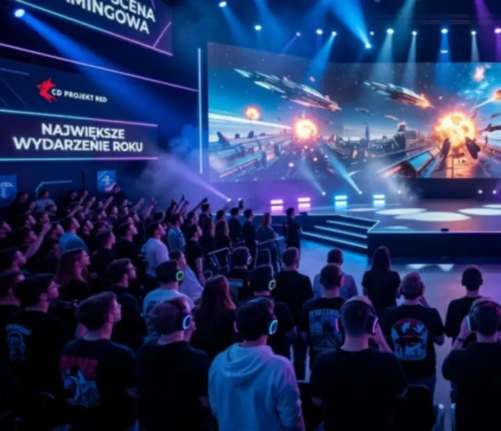 Scena gamingowa i wydarzenie e-sportowe z publicznością